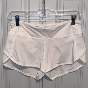 Lululemon White Speed Up Short 2.5” - Size 4